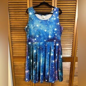 Cowcow Galaxy Print Skater Dress 3X